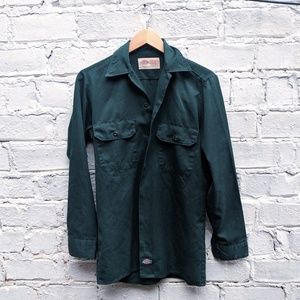 VINTAGE FOREST GREEN DICKIES WORK SHIRT